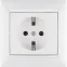 VALENA Розетка с заземлением со шторками в рамку белая