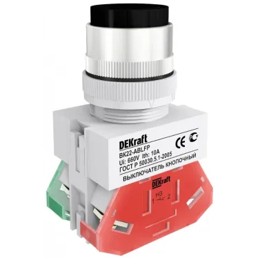 Кнопка ABLFP 22мм черная 220В ВK-22