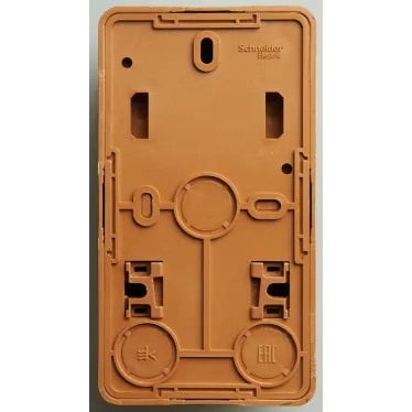 ЭТЮД блок открытой установки Розетка с зеземлением со шторками + Выключатель 1-клавиш., бук