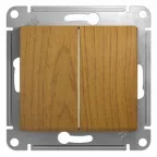 GLOSSA Выключатель двухклавишный в рамку дуб схема 5
