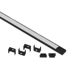 Комплект с накладным анодированным профилем 1506B 15х6мм, 2м, черный САВ262