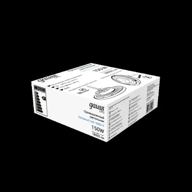 Светильник светодиодный промышленный ДСП 150 Вт 18000 лм 5000К AC 220В IP65 D260х88мм стекло угол 120 грд UFO Gauss