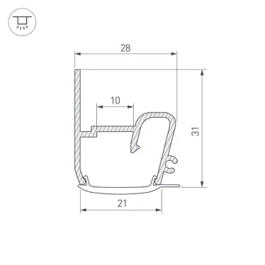 Профиль STRETCH-S-20-WALL-SIDE-2000 (RESPECT-ST)