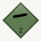 Знак для маркировки опасных грузов 2.1 ''Невоспламеняющиеся, нетоксичные газы'' 250х250 мм, пленка самоклеящаяся ГОСТ 19433-88