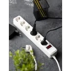 Сетевой фильтр 6*5м 13А/3,2кВт с выкл. c/з ПВС 3х1,0 Блокбастер XL EKF