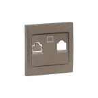 Валенсия лицевая панель розетки RJ-45 2-местная графит