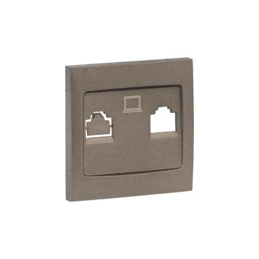 Валенсия лицевая панель розетки RJ-45 2-местная графит
