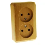 ЭТЮД Розетка двойная наружная без заземления без шторок Бук