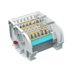 Блок распределительный на DIN-рейку 4 полюса 160А 5х7мм 1х8мм 1х9мм 1х12мм