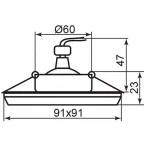 Светильник ИВО-50w 12в G5.3 квадратный серебро с серебрянным стеклом
