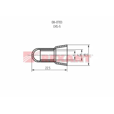 Заглушка концевая изолир КИЗ-5, 4,0 мм (2,5-5,5 кв мм), REXANT