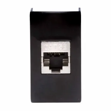 Розетка RJ-45 категория 5E экран Viva 1 модуль черная