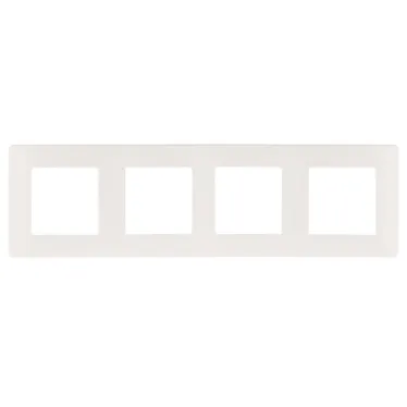 Рамка для розеток и выключателей Серия 12 12-5104-01 на 4 поста, Сатин, белый