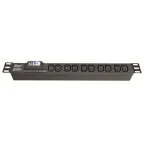 Блок розеток для 19 шкафов, 8 розеток IEC60320 С13, автомат защиты 1Р'