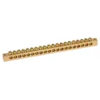 Шина NO-122-27 PEN земля-ноль 8х12мм 20/2 латунная крепеж по краям