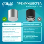 Светильник светодиодный декоративный бытовой с рассеивателем HD020 10W (хром сатин) 4100K 88х75мм | HD020 | Gauss