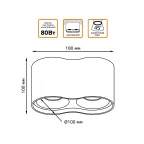 Светильник светодиодный накладной HD032 24W (белый/белый) 3000K 180x100*100мм | HD032 | Gauss