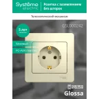 Glossa Бежевый Розетка с заземлением (в сборе с рамкой) | GSL000242 | SE