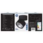 Светильник светодиодный ДПО-25w 4000К 2250Лм наклонный черный