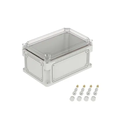 Корпус IP66/IP67, 300х200х160 мм, без МП, с фланцами, прозрачная крышка H- 35 мм