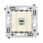 Avanti Компьютерная розетка RJ-45 без шторки в стену, кат.6 одинарная экранированная, Ванильная дымка