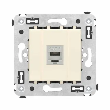 Avanti Компьютерная розетка RJ-45 без шторки в стену, кат.6 одинарная экранированная, Ванильная дымка