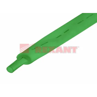 Термоусаживаемая трубка 22,0 11,0 мм, зеленая, упаковка 10 шт. по 1 м, REXANT