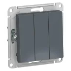 Выключатель трехклавишный ATLASDESIGN схема 1+1+1 10АХ механизм грифель