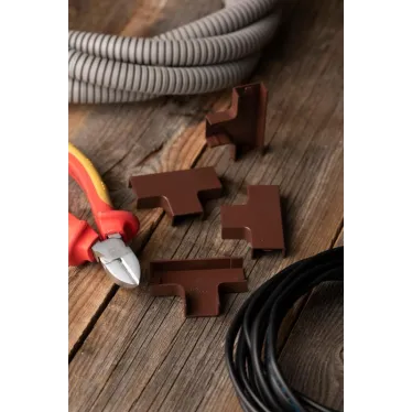 Угол T-образный (20х10) (4 шт) Plast под темное дерево