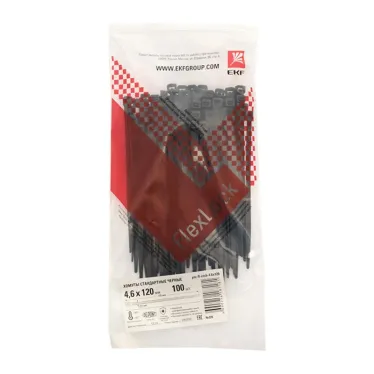 Хомут P6.6 стандартный черный 4.6x120 (100шт) FlexLock PROxima