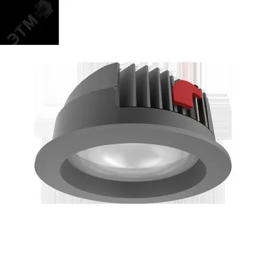 Cветильник светодиодный даунлайт DL-PRO круг. 226*96мм 52W 3000K IP65 d монт.отв.- 200-215мм RAL7045 серый муар | V1-R0-H0777-10000-6505230 | VARTON