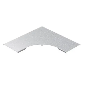 Крышка к углу плоскому плавному универсальному 90 град. к лотку 400 радиус 200 мм, толщина 1,5 мм, Сендзимир цинк