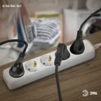 Удлинитель c заземл., 3х1мм2, 16А, ПВС, 5гн, 5м (10/840) U-5e-5m-3x1