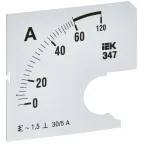 Шкала сменная для амперметра Э47 60/5А класс точности 1,5 72х72мм