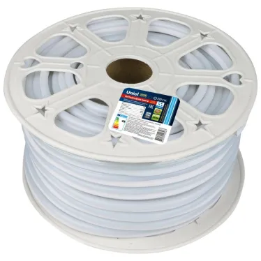 Лента светодиодная ULS-N21-2835-120LED/m-8mm-IP67-220V-8W/m-50M-BLUE бобина