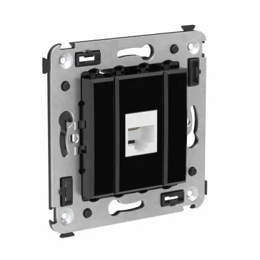 Avanti Телефонная розетка RJ-12 без шторки в стенуодинарная Черный квадрат