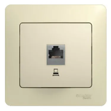 GLOSSA Розетка компьютерная RJ45 категория 5е в рамку бежевая