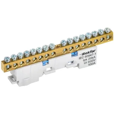 TEKFOR Шина N ноль неизолированная на универсальном держателе 6х9-16-С IEK