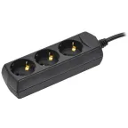 Удлинитель У03 3 места с заземлением 3м 3х1мм2 10А 250В черный GENERICA