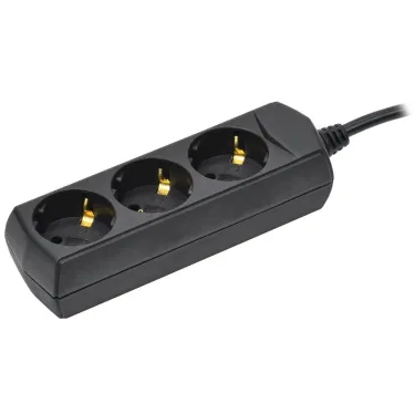 Удлинитель У03 3 места с заземлением 3м 3х1мм2 10А 250В черный GENERICA