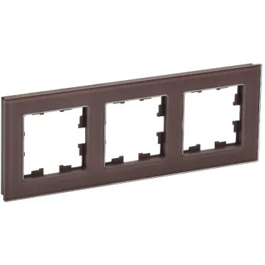 BRITE Рамка 3 поста РУ-3-2-БрТБ стекло темная бронза