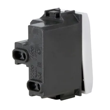 Выключатель одноклавишный, 1 модуль, белый