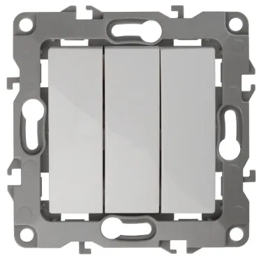 Выключатель тройной, 10АХ-250В, Эра12, белый,12-1107-01