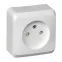 ЭТЮД Розетка наружная без заземления со шторками белая