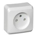ЭТЮД Розетка наружная без заземления со шторками белая