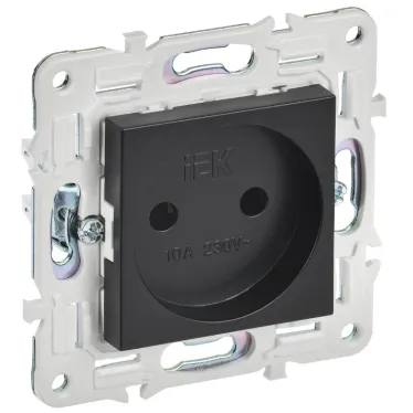 SKANDY Розетка без заземления без защитных шторок 10А SK-R02Bl черный IEK