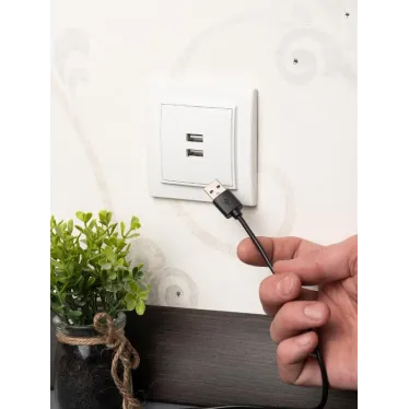 Минск Розетка USB 2-местная СП 2,1А белая