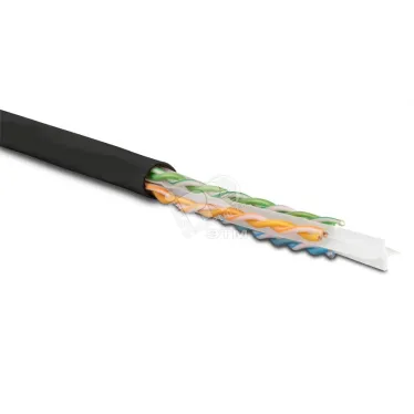 Витая пара U/UTP Cat 6 4 пары AWG23 solid OUT IN LSZH нг(А)-HF черный 500м
