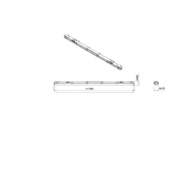 Светильник светодиодный под лампу Т8 SPP-101-0-001-120 Св-к IP65 T8 G13 1200мм (12/216)