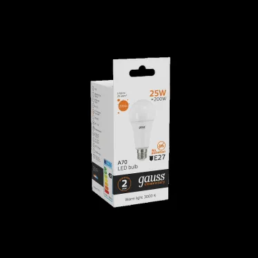 Лампа светодиодная LED 25 Вт 2000 лм 3000К А70 груша теплый E27 AC 220В Elementary Gauss
